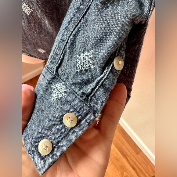 American Eagle Outfitters Stitched Denim Button-down - Picture 7 of 7